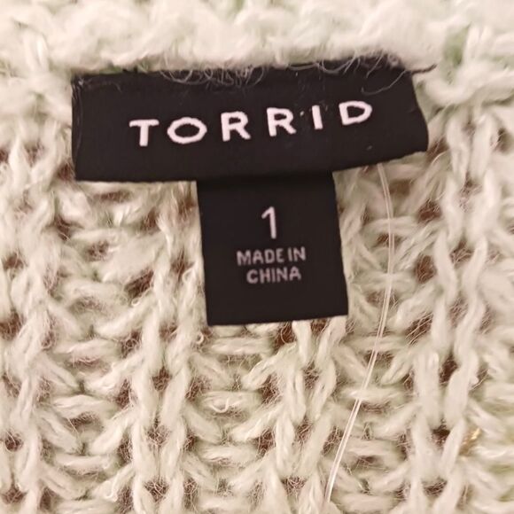 TORRID Plus Size multi- color striped V- neck cozy pullover sweater 1X-2X - Picture 8 of 14